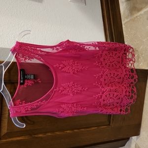 Womens sleeveless sheer shirt with matching camisole